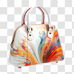 Handbag Day - Colorful Handbag With Artistic Design Transparent PNG