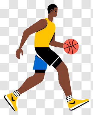 Black Man Playing Basketball - Basketball Player In Action Transparent PNG