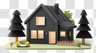 3d Home - Modern Black House Transparent PNG