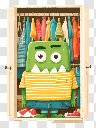 Closet Monster - Monster In Closet Cartoon Transparent PNG