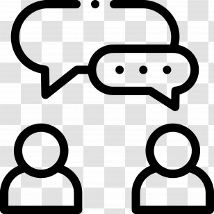 Talking Bubbles - Conversation Symbol With Speech Bubbles In Outline Transparent PNG