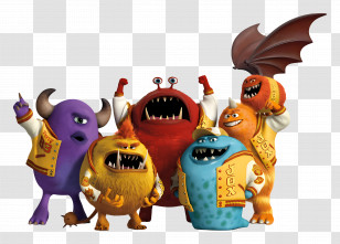 Monsters - Colorful Monster Team Transparent PNG