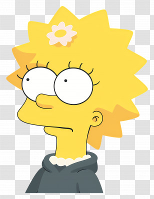 Maggie Simpson - Cartoon Girl With Spiky Yellow Hair Transparent PNG