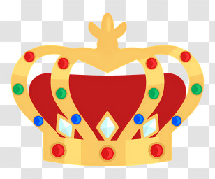 Icon - Royal Crown With Colorful Jewels Transparent PNG
