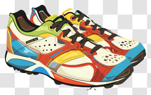 Cycling Shoes - Colorful Sneakers Illustration Transparent PNG