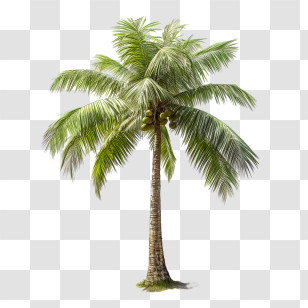 Coconut Tree - Green Coconut Palm Tree Illustration Transparent PNG