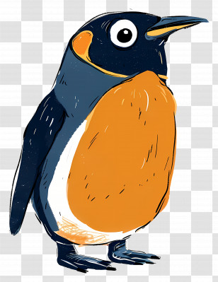 Penguin - Cartoon Penguin Illustration With Details Transparent PNG
