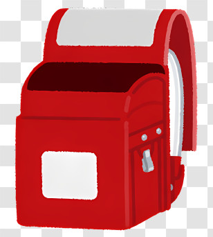 School Bag - Functional Red School Backpack Transparent PNG