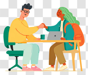 Colleagues Greeting Each Other - Handshake Business Meeting Illustration Transparent PNG