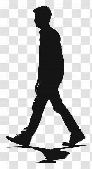 Walking Silhouette - Silhouette Of A Walking Man Transparent PNG