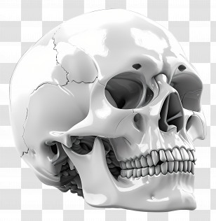 Skull Side View - Detailed Human Skull Illustration Transparent PNG