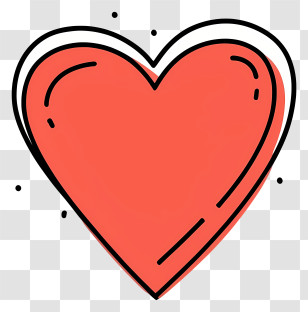 Cartoon - Red Heart Illustration Symbolizing Love Transparent PNG