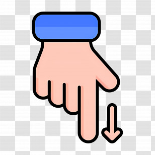 Finger Arrow - Pointing Hand Downward Transparent PNG