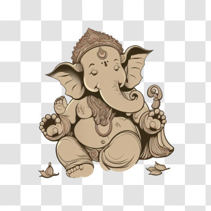 Vinayaka Chaturthi
 - Ganesha Illustration In Traditional Style Transparent PNG