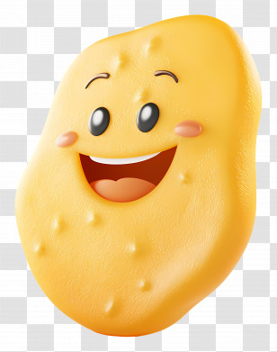Cartoon Potato Chip - Happy Nugget Cartoon Transparent PNG