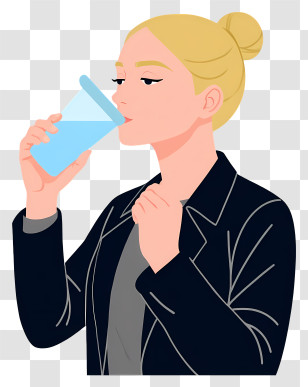 Woman Drinking Water - Woman Drinking Water Transparent PNG