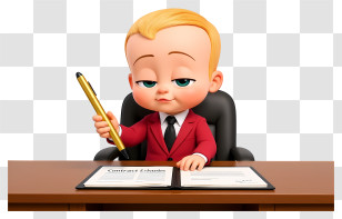 Boss Baby - Cartoon Baby Signing Contract Transparent PNG