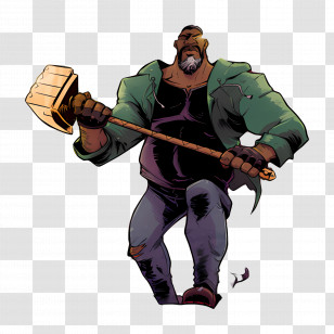 Marvin Mosely - Strong Man Holding A Hammer Transparent PNG