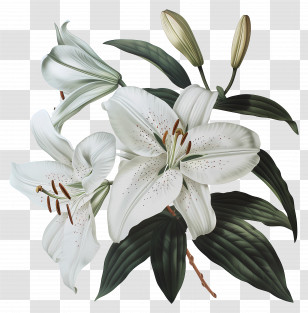 White Lily - White Lily Flowers Illustration Transparent PNG