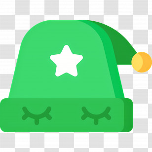 Sleeping Cap - Green Sleep Hat With Star Transparent PNG