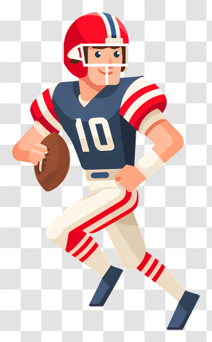 American American Football Quarterback - Football Player In Action Transparent PNG