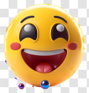 Sparkle - Happy Yellow Emoji Face Transparent PNG