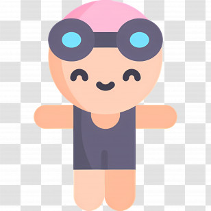 Swimmer - Cartoon Swimmer With Goggles And Cap Transparent PNG