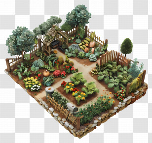 Permaculture Garden - Vegetable Garden Patch Illustration Transparent PNG