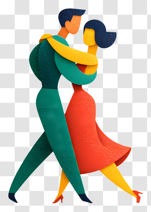 Couple Dancing Tango Together - Romantic Dance Transparent PNG