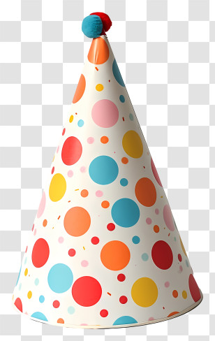 Party Hat - Colorful Party Hat With Polka Dot Pattern Transparent PNG