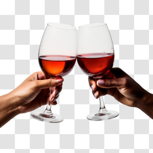 Wine - Clinking Red Wine Glasses For Celebration Transparent PNG