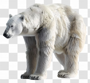 Polar Bear Side View - White Polar Bear Illustration Transparent PNG