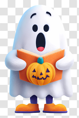 Ghost Reading A Book - Ghost Reading A Halloween Book Transparent PNG