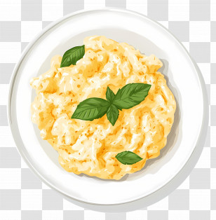 Scrambled Eggs - Mashed Potatoes With Herb Garnish Transparent PNG