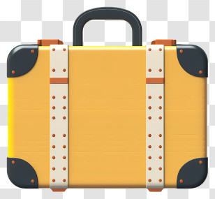 Yellow Suitcase - Classic Yellow Suitcase With Strap Design Transparent PNG
