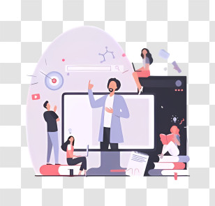 Flat Design Illustration - Online Learning And Digital Classroom Transparent PNG
