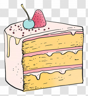 Cake - Decorative Dessert Cake Slice Transparent PNG