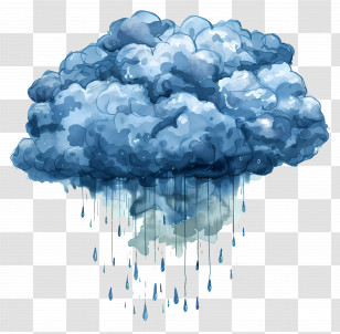 Rain Cloud - Rain Cloud With Falling Drops Transparent PNG