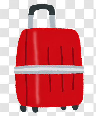 Travel - Bright Red Suitcase For Travel Illustration Transparent PNG
