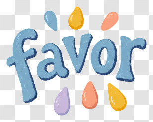 Favor - Playful Blue 'favor' Doodle Transparent PNG