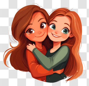Best Friends - Happy Friends Embracing Transparent PNG