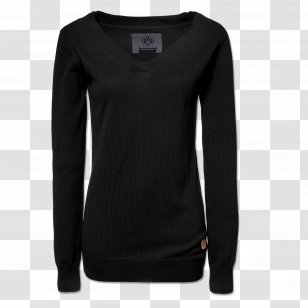 Long-sleeved T-shirt Hoodie Top - Black Transparent PNG