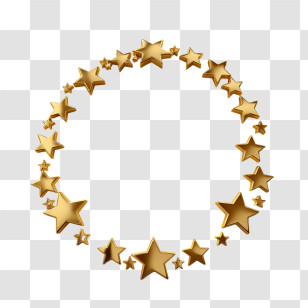 Golden Stars - Golden Star Circle With Decorative Style Transparent PNG