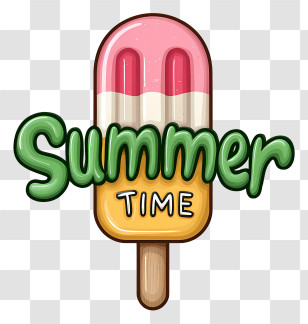 Minimalist Summer Word Logo - Summer Time Popsicle Logo Transparent PNG