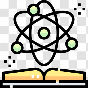 Science Book - Atom Over Open Book Transparent PNG