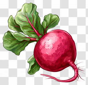Radish - Bright Illustration Of Pink Beetroot Transparent PNG