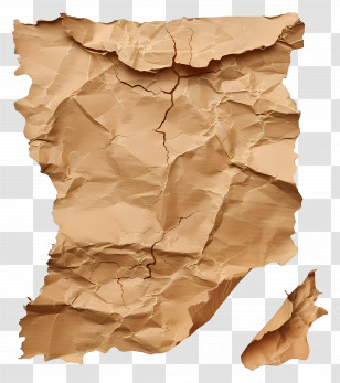 Vintage Torn Paper - Textured Crumpled Brown Paper Transparent PNG