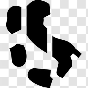 Italy Map - Black Footprints Symbol Transparent PNG