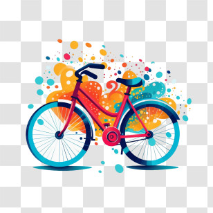 Bike
 - Colorful Bicycle Illustration With Bright Background Transparent PNG