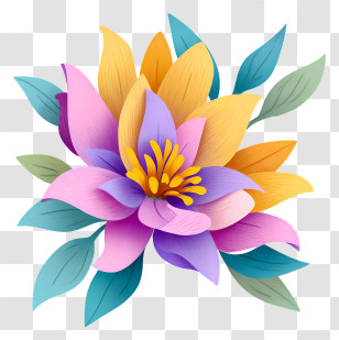 Flower Pastel - Colorful Flower In Bloom Transparent PNG